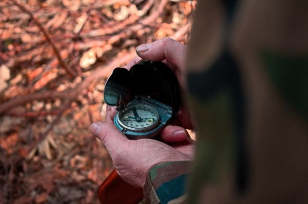 Using a compass in the wilderness