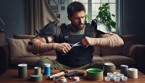 Improvising body armor using household items
