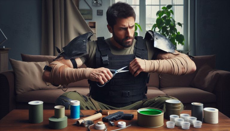 Improvising body armor using household items