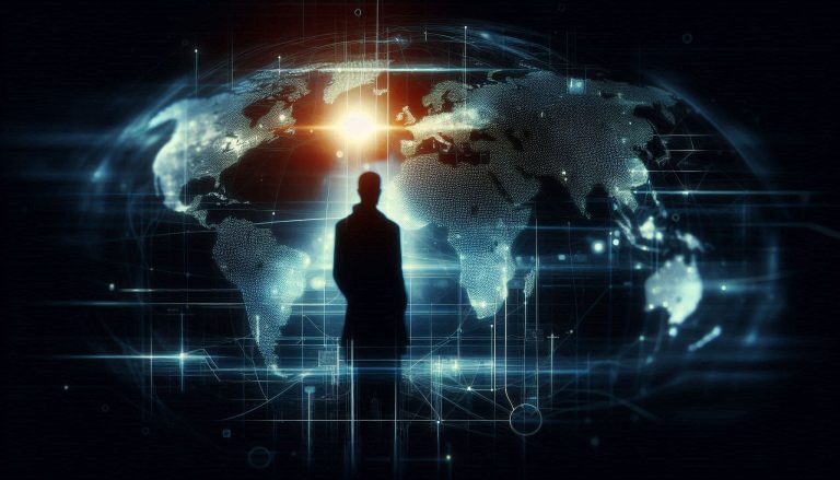 Man overlooking the world